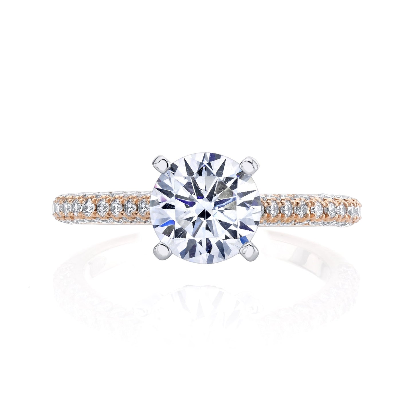 18K ROSE GOLD PAVE ROUND ENGAGEMENT RING