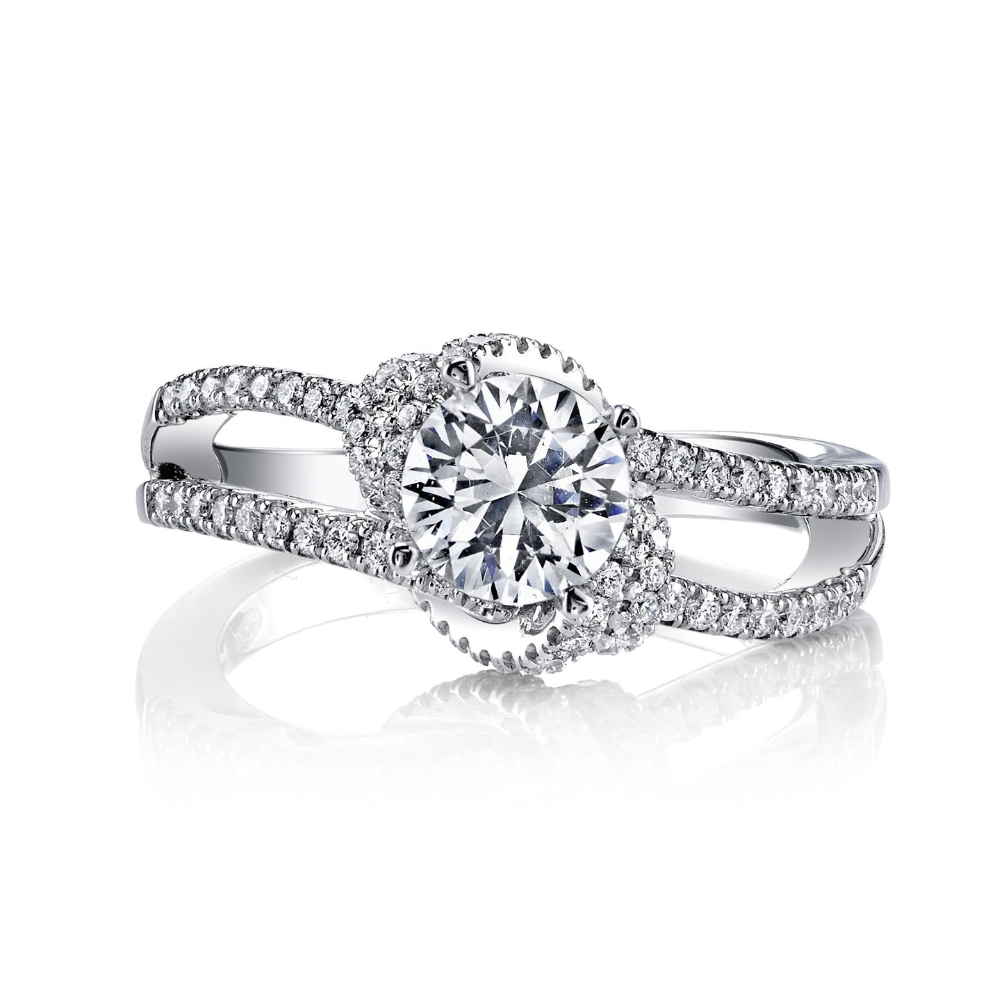 18K WHITE GOLD DIAMOND ENGAGEMENT RING