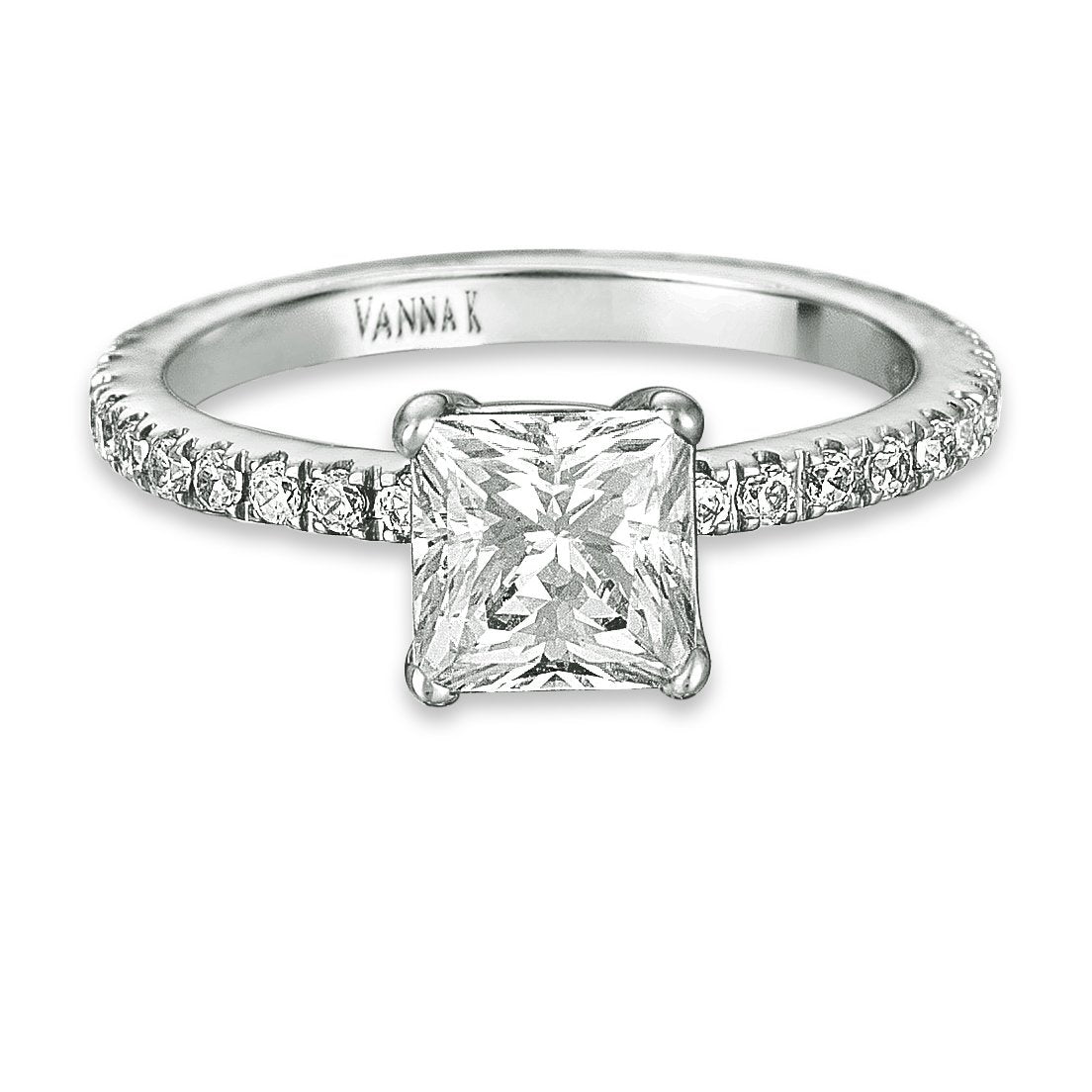 18K WHITE GOLD DIAMOND ENGAGEMENT RING
