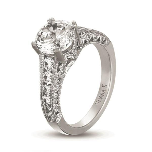 18K WHITE GOLD DIAMOND ENGAGEMENT RING