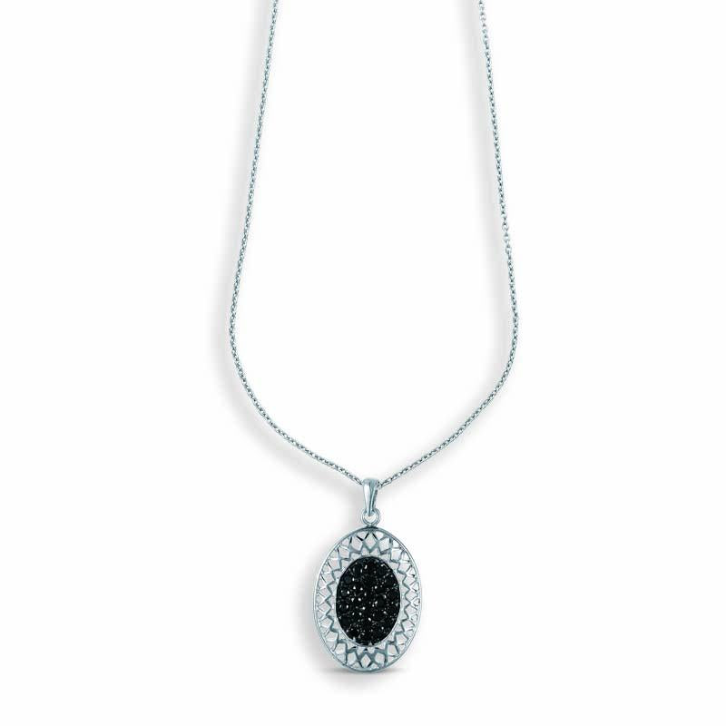 STERLING SILVER PENDANT WITH BLACK CZ STONES