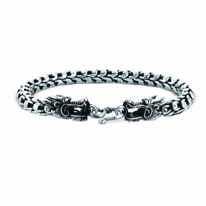 STERLING SILVER OXIDIZED DRAGON BRACELET