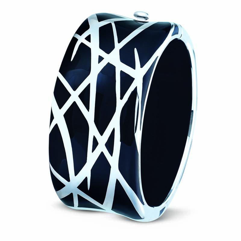 STERLING SILVER JET BLACK BANGLE