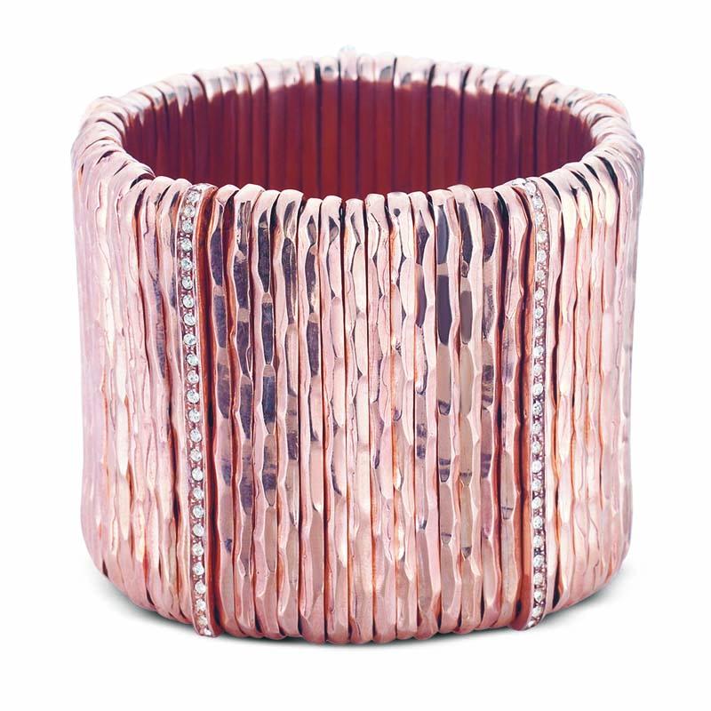 STERLING SILVER ROSE BRACELET WITH CRYSTALS