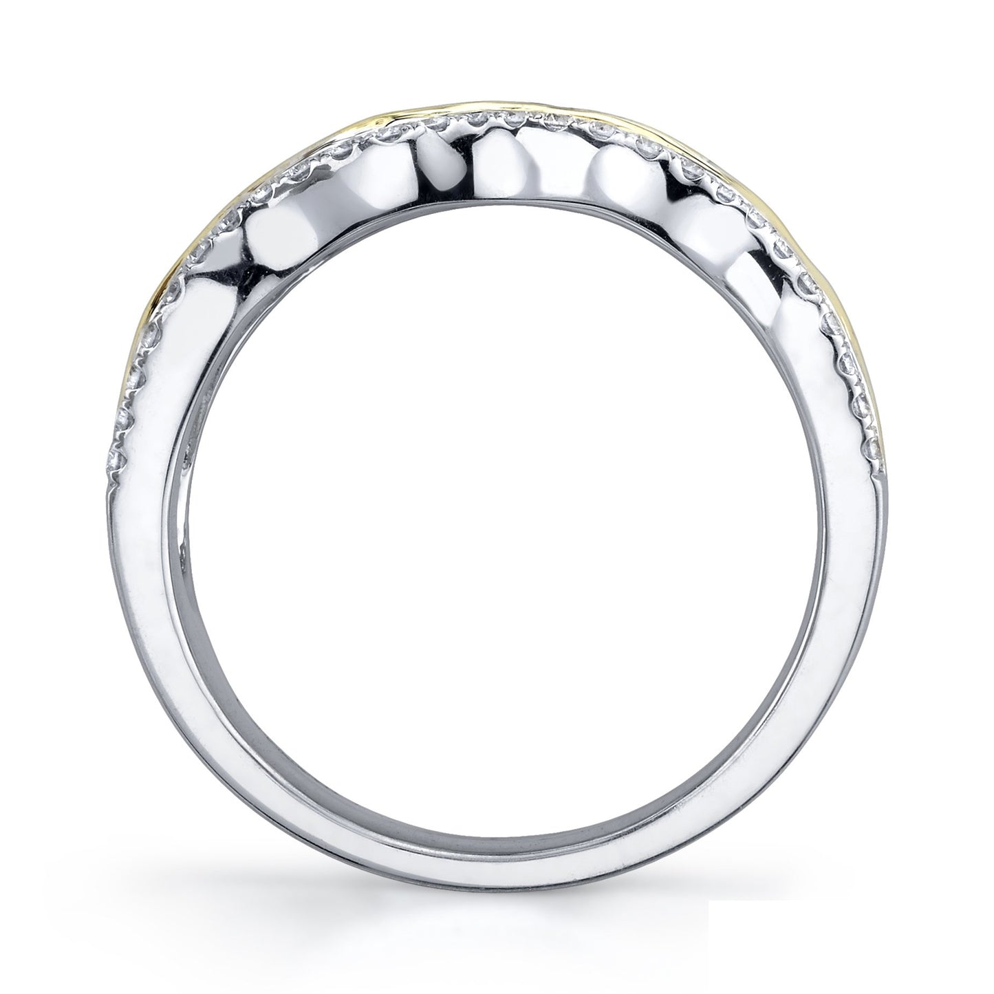 18K TWO TONE DIAMOND AND RUBY FASHION RING