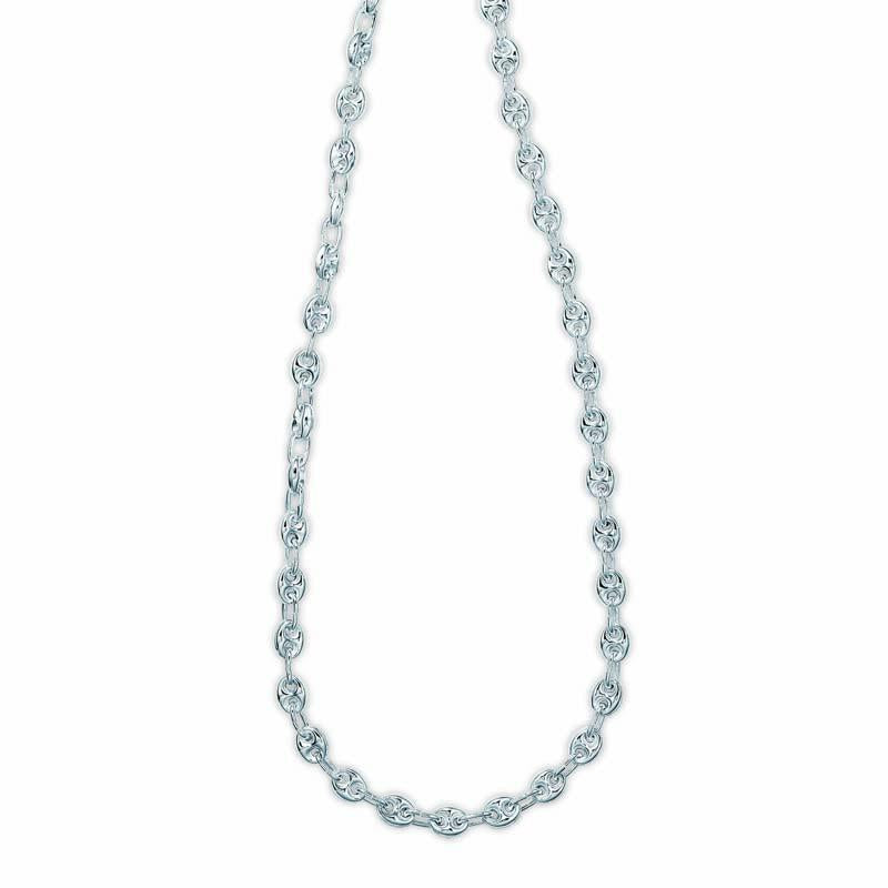 STERLING SILVER PUFFED LINK CHAIN