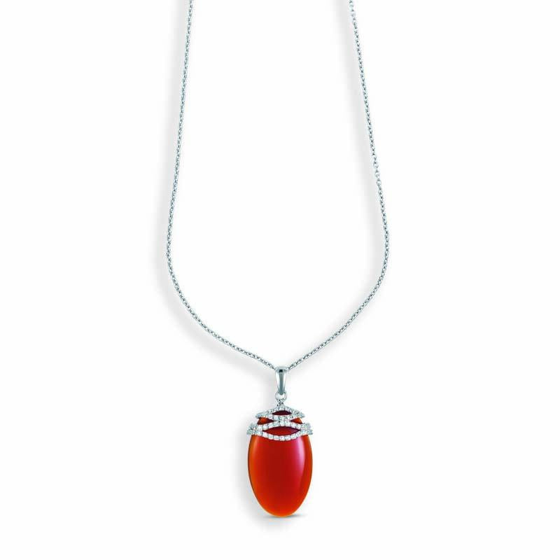 STERLING SILVER NECKLACE WITH AGATE STONE
