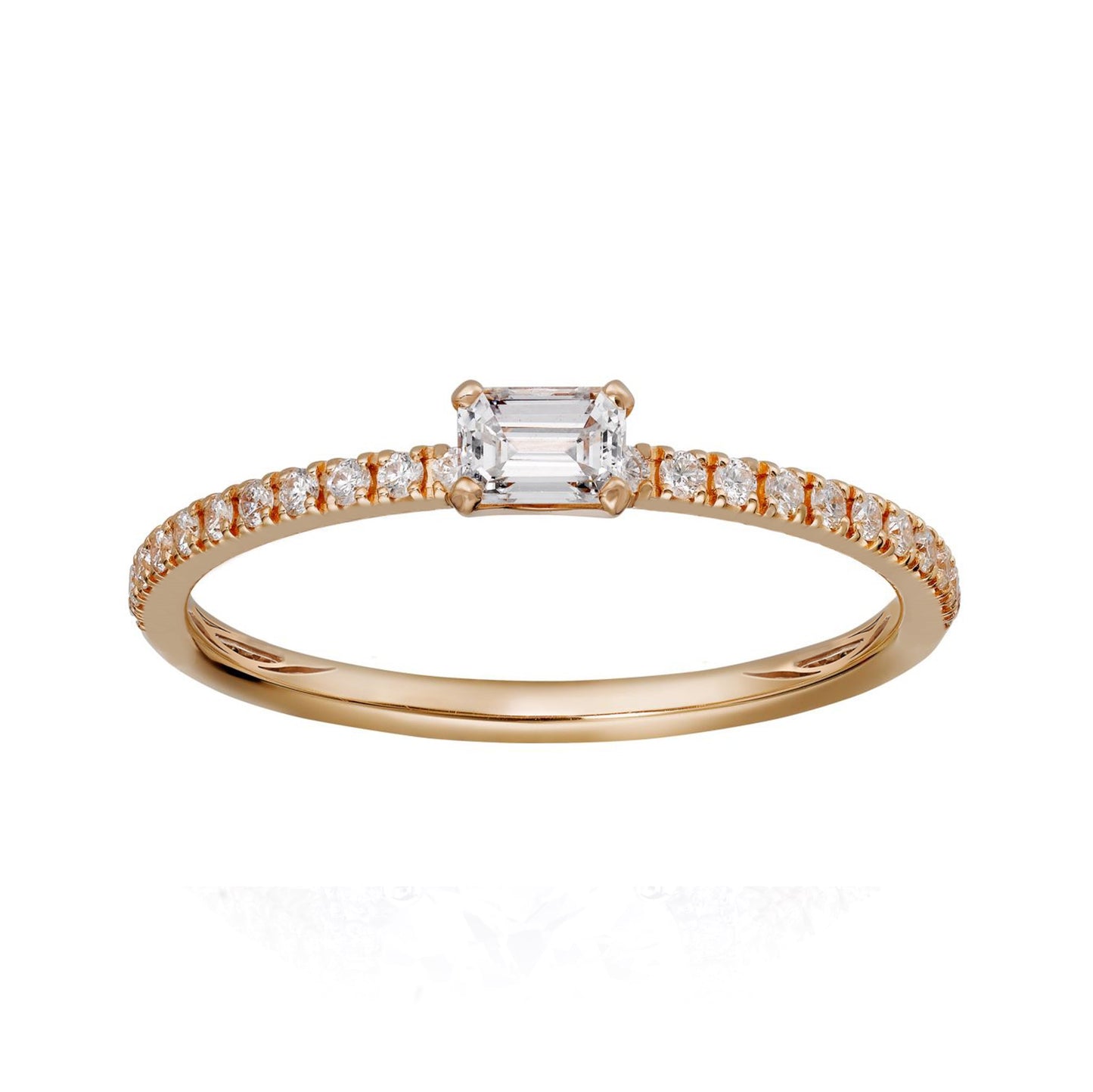 14K ROSE GOLD DIAMOND FASHION RING