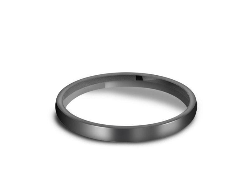 Tungsten Classic Wedding Band - High Polish -Gray Gunmetal - Engagement Ring - Dome Shaped - Comfort Fit 2mm - Vantani Wedding Bands