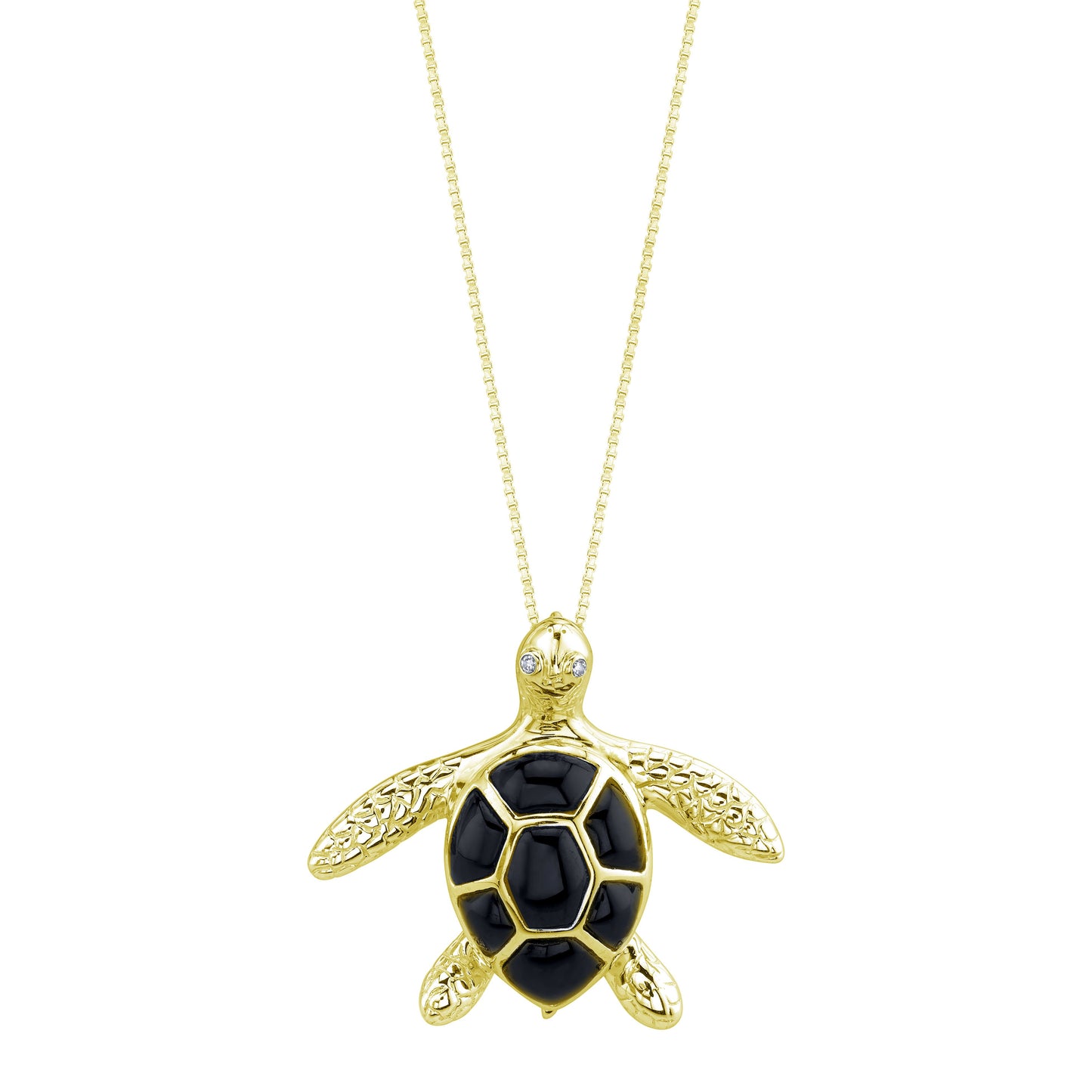 14K YELLOW GOLD SEA TURTLE (HONU) DIAMOND NECKLACE