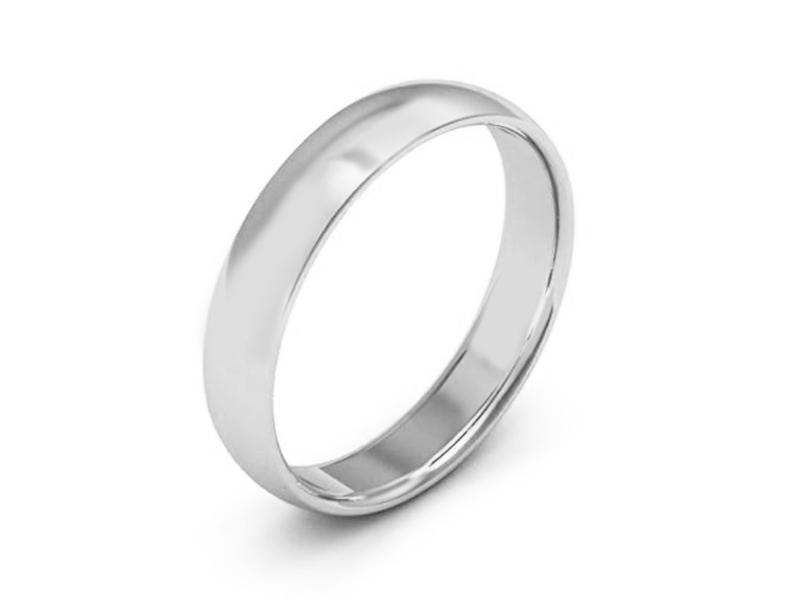 4MM 14K WHITE GOLD COMFORT FIT DOMED WEDDING BAND