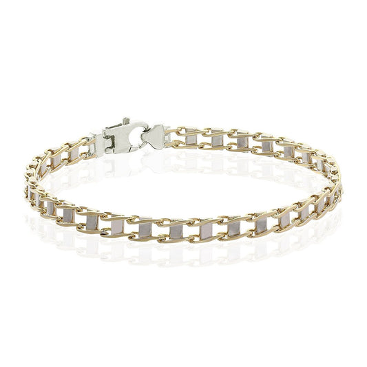 MEN'S TWO TONE RAILROAD TRACK BRACELET