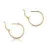 14K Yellow gold hoop earrings with diamonds