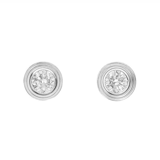 14K WHITE GOLD DIAMOND BIRTHSTONE STUD EARRINGS