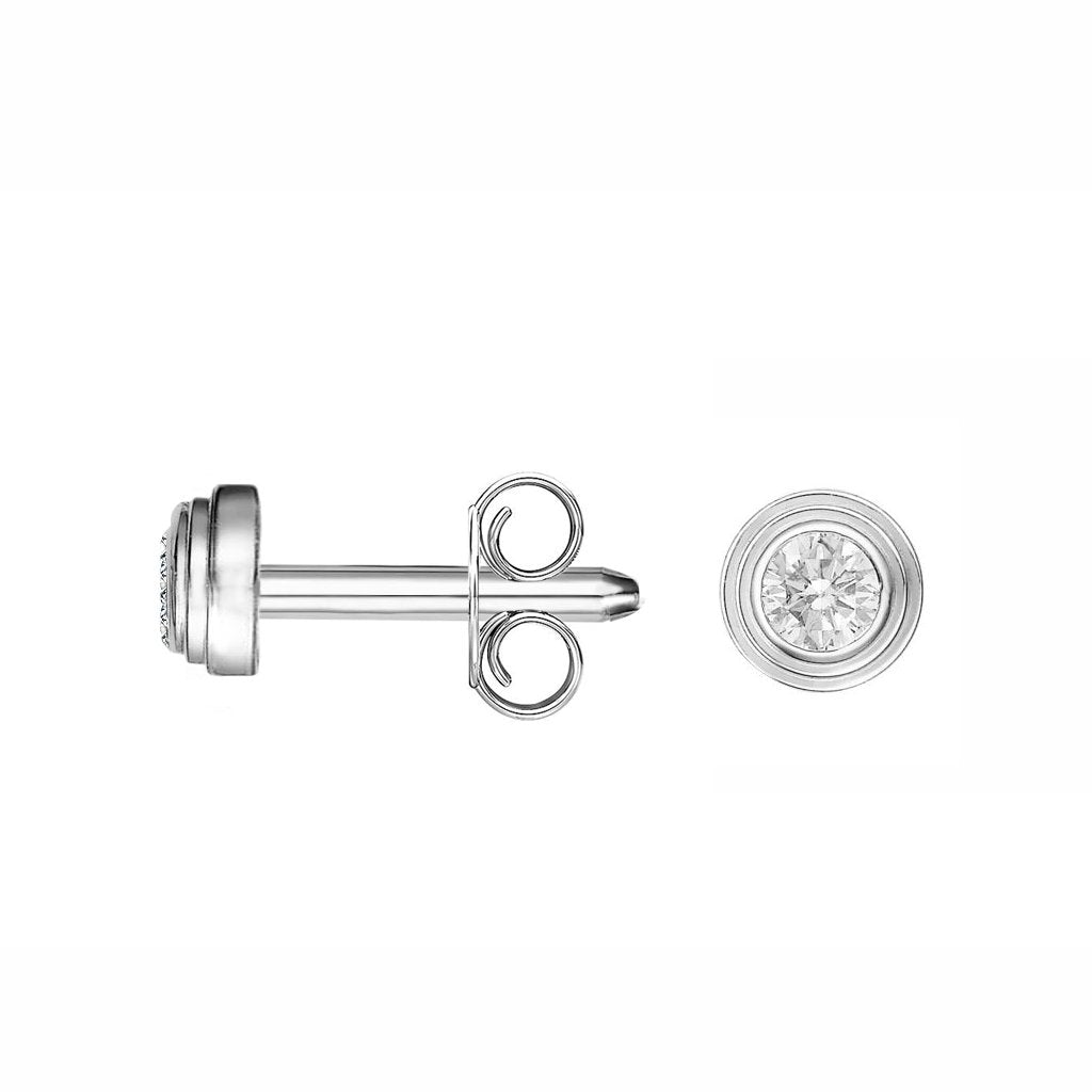 14K WHITE GOLD DIAMOND BIRTHSTONE STUD EARRINGS