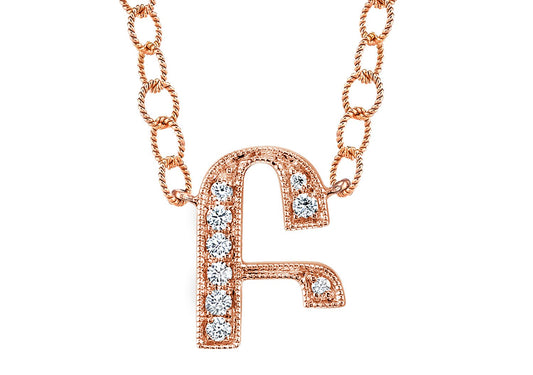 14K ROSE GOLD ARMENIAN INITIAL DIAMOND NECKLACE