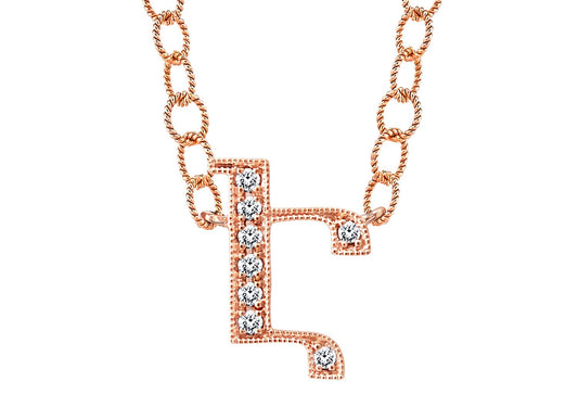 14K ROSE GOLD ARMENIAN INITIAL DIAMOND NECKLACE