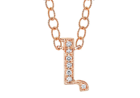 14K ROSE GOLD ARMENIAN INITIAL DIAMOND NECKLACE