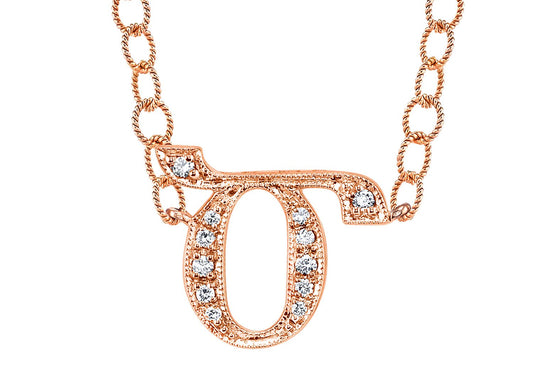 14K ROSE GOLD ARMENIAN INITIAL DIAMOND NECKLACE