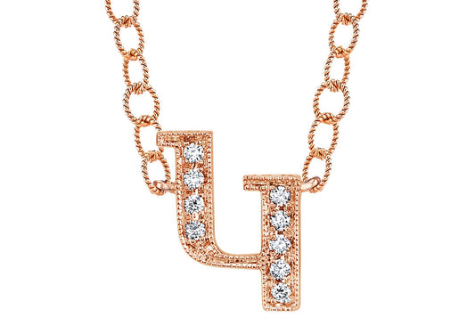 14K ROSE GOLD ARMENIAN INITIAL DIAMOND NECKLACE