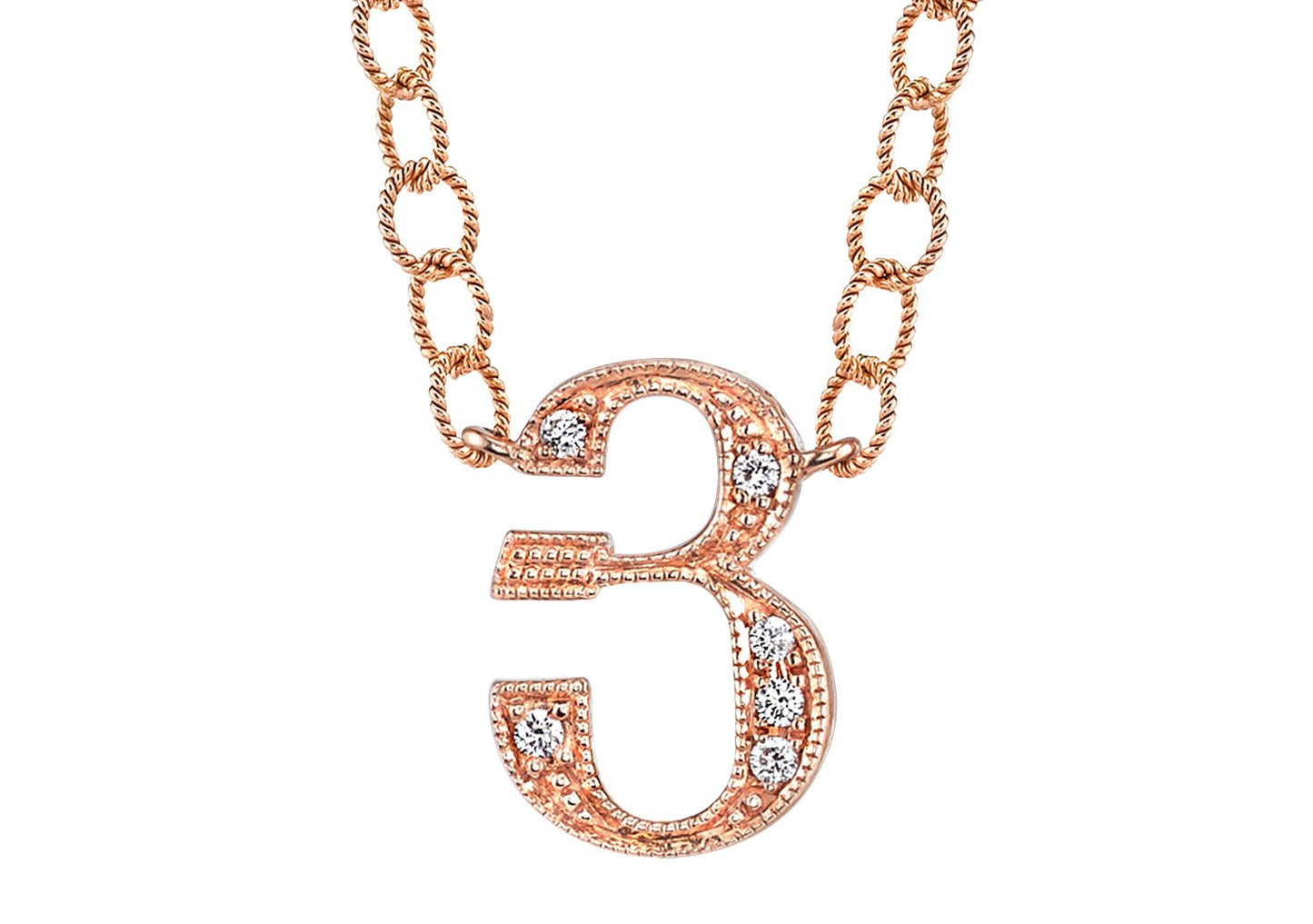 14K ROSE GOLD ARMENIAN INITIAL DIAMOND NECKLACE