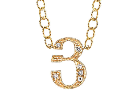 14K YELLOW GOLD ARMENIAN INITIAL DIAMOND NECKLACE