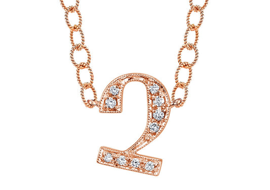 14K ROSE GOLD ARMENIAN INITIAL DIAMOND NECKLACE