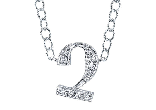 14K WHITE GOLD ARMENIAN INITIAL DIAMOND NECKLACE