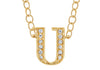 14K YELLOW GOLD ARMENIAN INITIAL DIAMOND NECKLACE