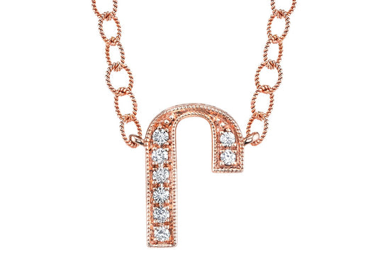 14K ROSE GOLD ARMENIAN INITIAL DIAMOND NECKLACE