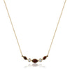 14K Yellow gold necklace with garnet and diamonds