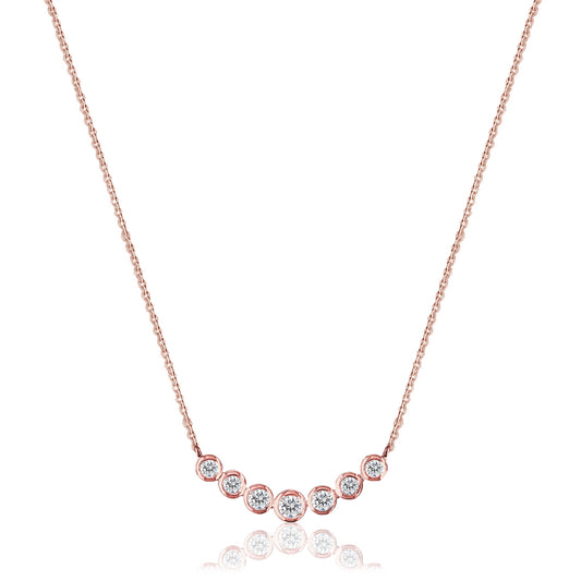 14K Rose gold necklace with diamonds