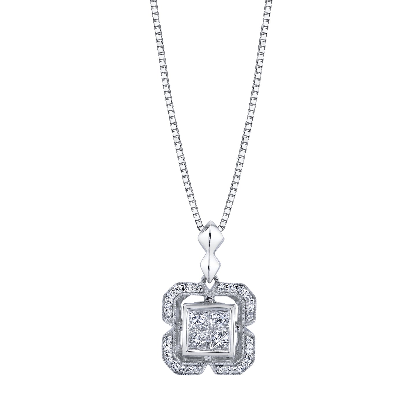 14K WHITE GOLD DIAMOND NECKLACE