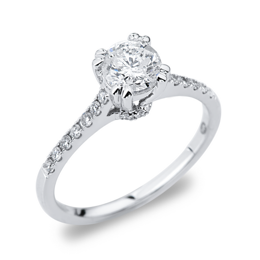 14K WHITE GOLD DIAMOND ENGAGEMENT RING