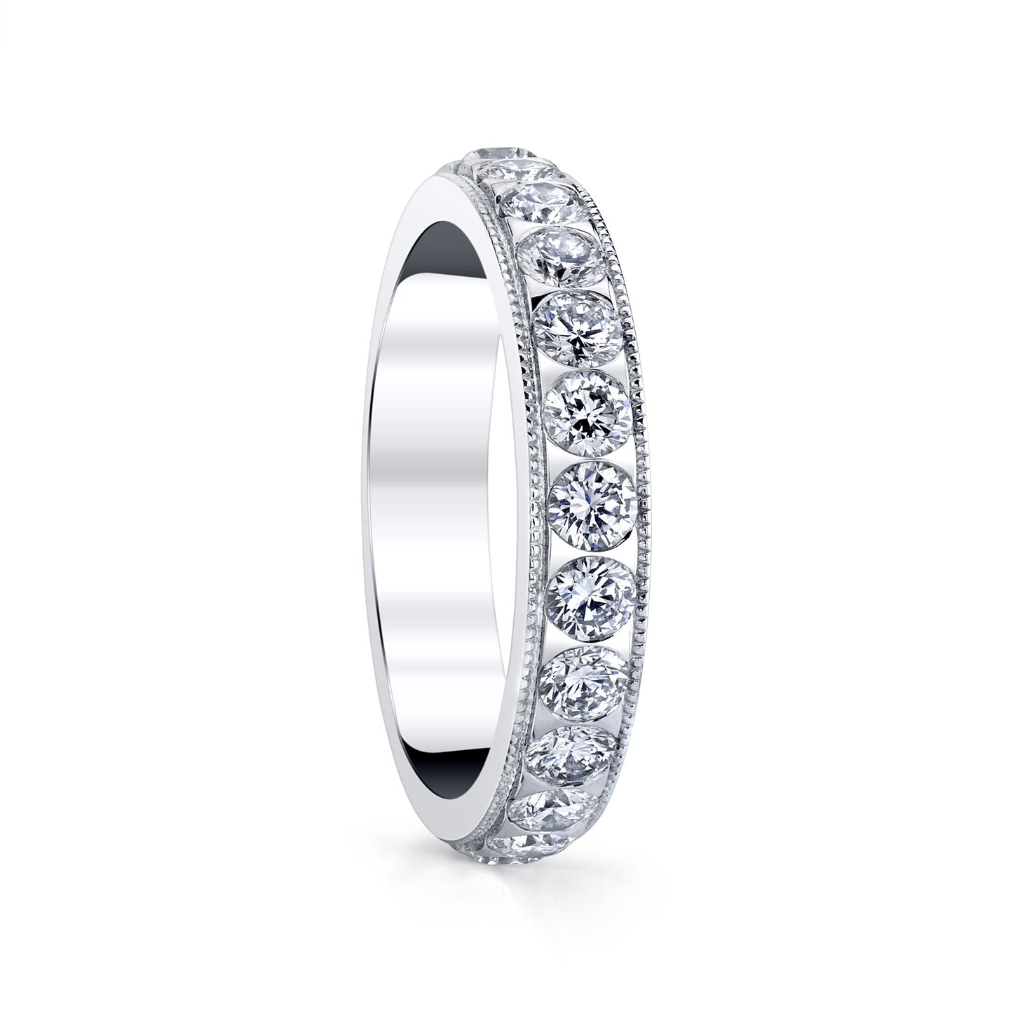 18K WHITE GOLD DIAMOND ETERNITY WEDDING/ANNIVERSARY BAND