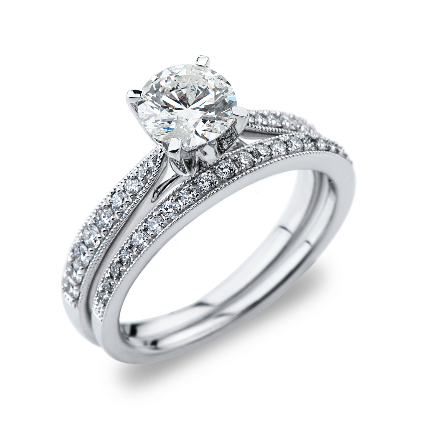 14K WHITE GOLD DIAMOND ENGAGEMENT RING