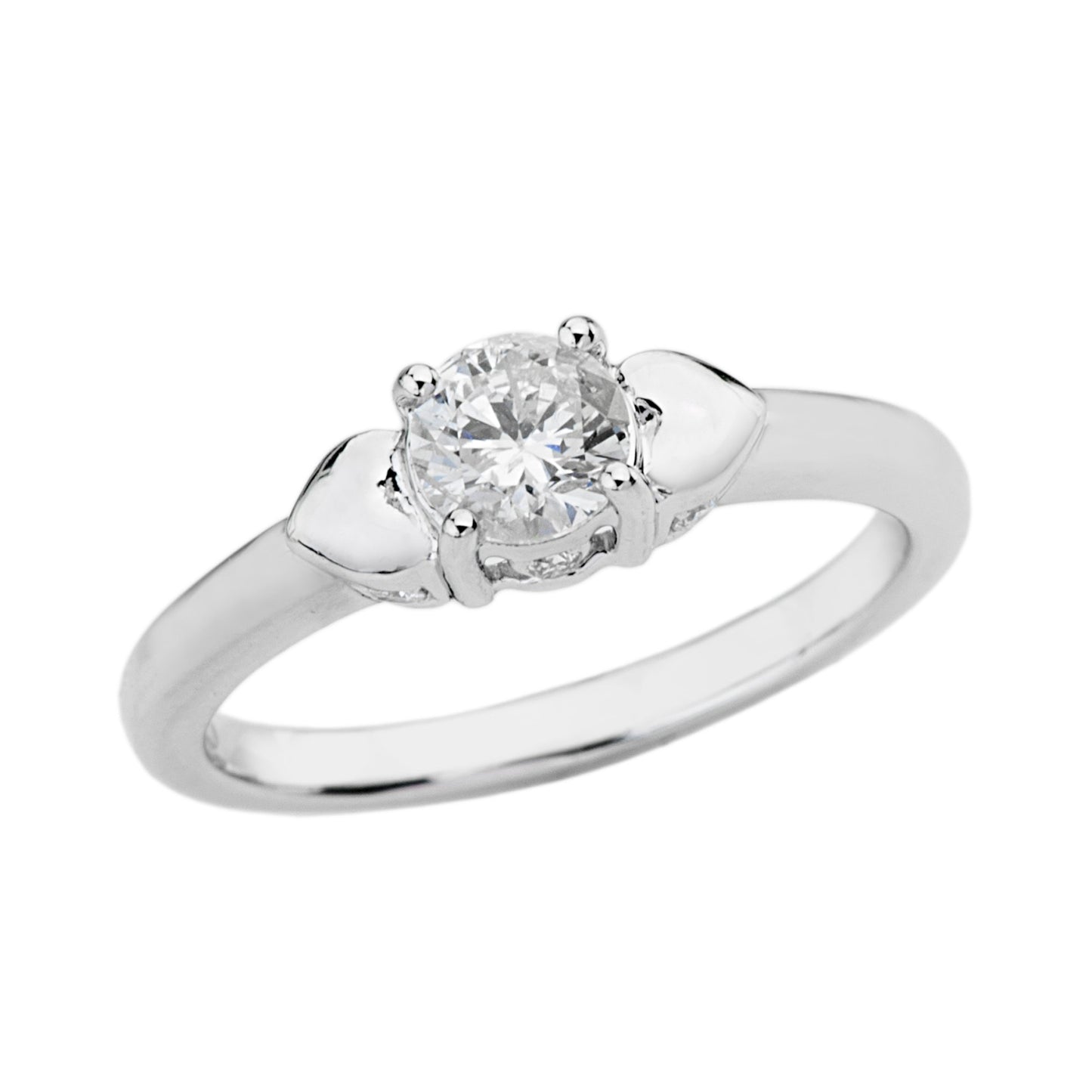 14K WHITE GOLD DIAMOND ENGAGEMENT RING