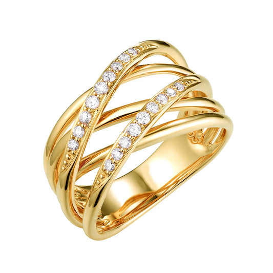 14K YELLOW GOLD FASHION DIAMOND RING