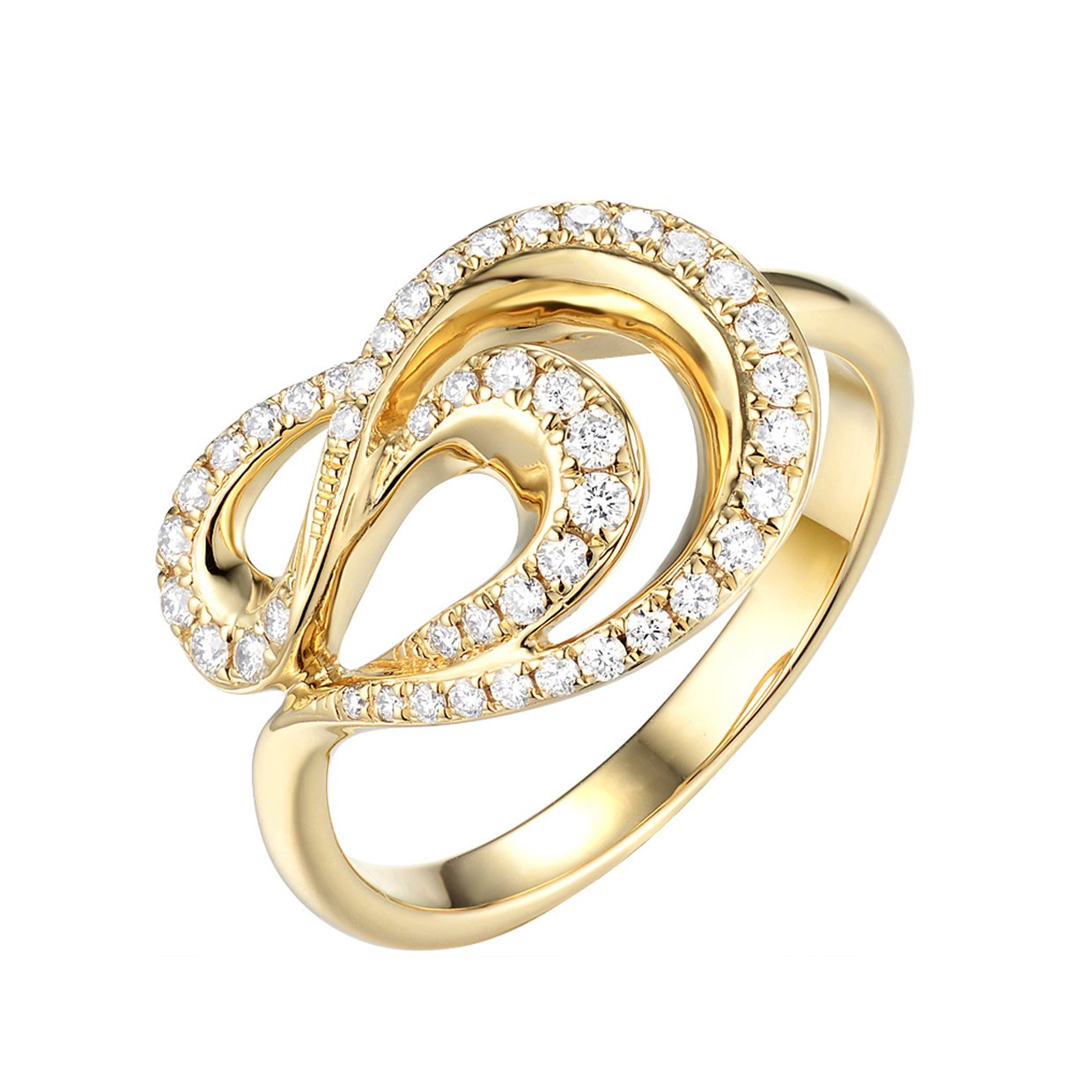 14K YELLOW GOLD FASHION DIAMOND RING