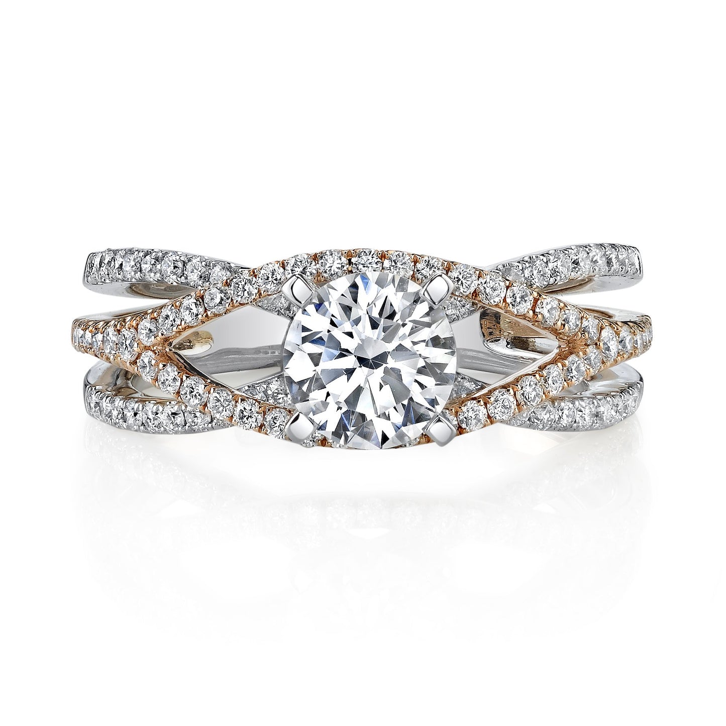 18K TWO TONE DIAMOND ENGAGEMENT RING