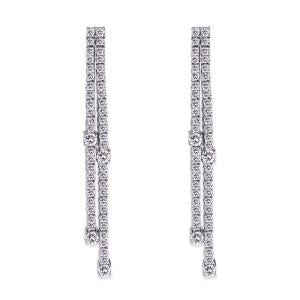 18K WHITE GOLD DIAMOND DROP EARRINGS