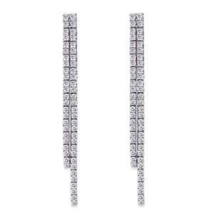 18K WHITE GOLD DIAMOND DANGLE EARRINGS