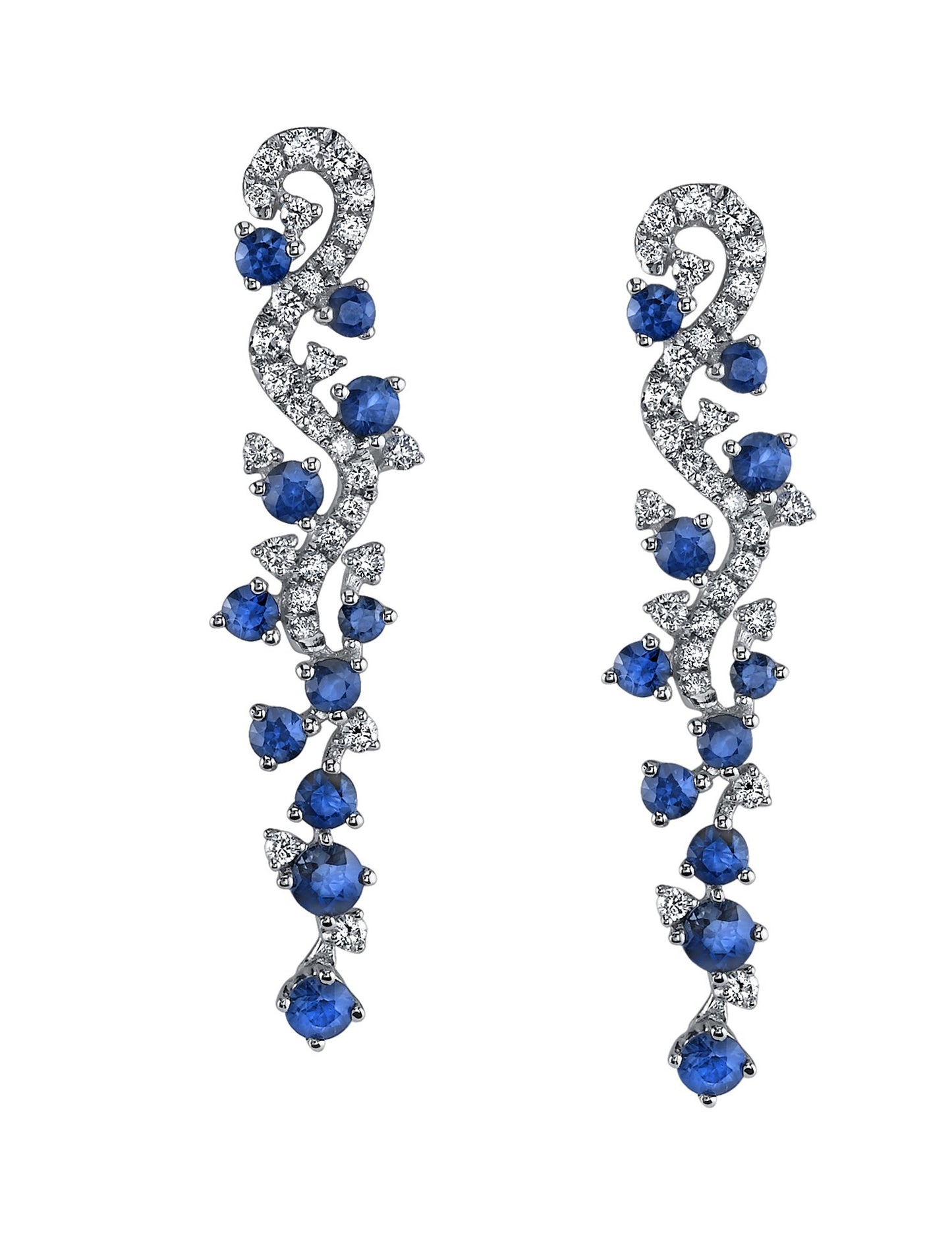 18K DIAMOND AND SAPPHIRE EARRINGS