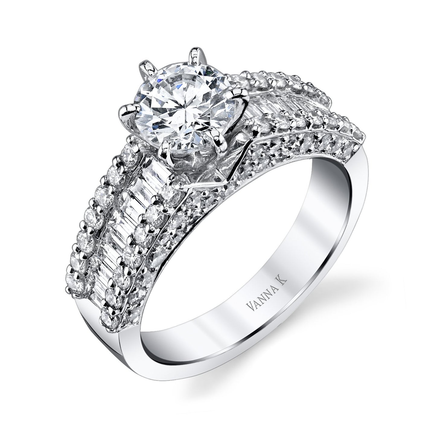 18K WHITE GOLD DIAMOND ENGAGEMENT RING