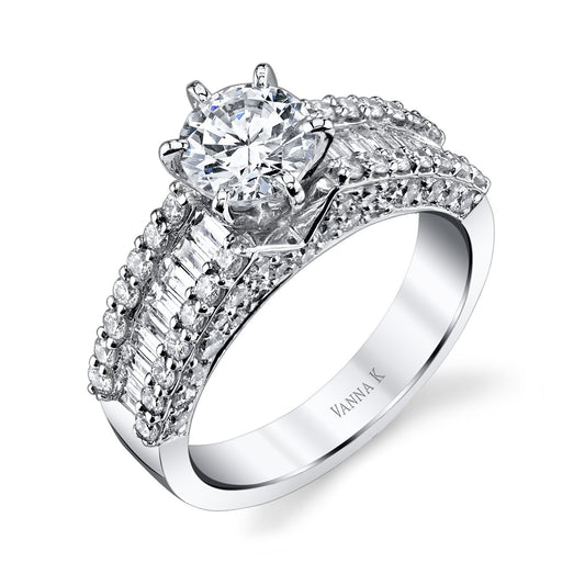 18K WHITE GOLD DIAMOND ENGAGEMENT RING