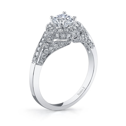 18K WHITE GOLD DIAMOND ENGAGEMENT RING