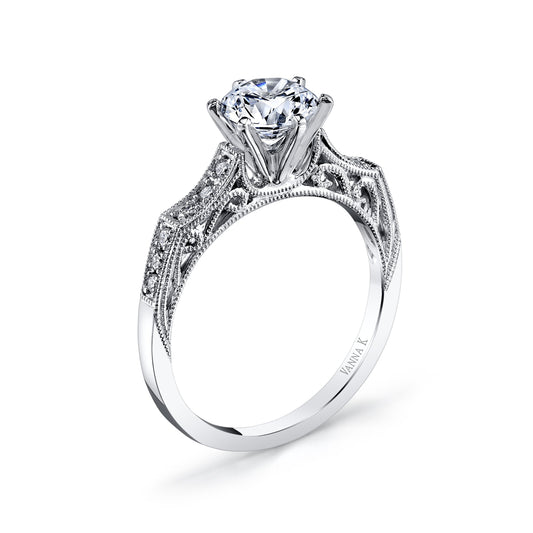 18K WHITE GOLD DIAMOND ENGAGEMENT RING