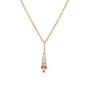 18K ROSE GOLD CHANDELIER DIAMOND NECKLACE WITH CORRALS