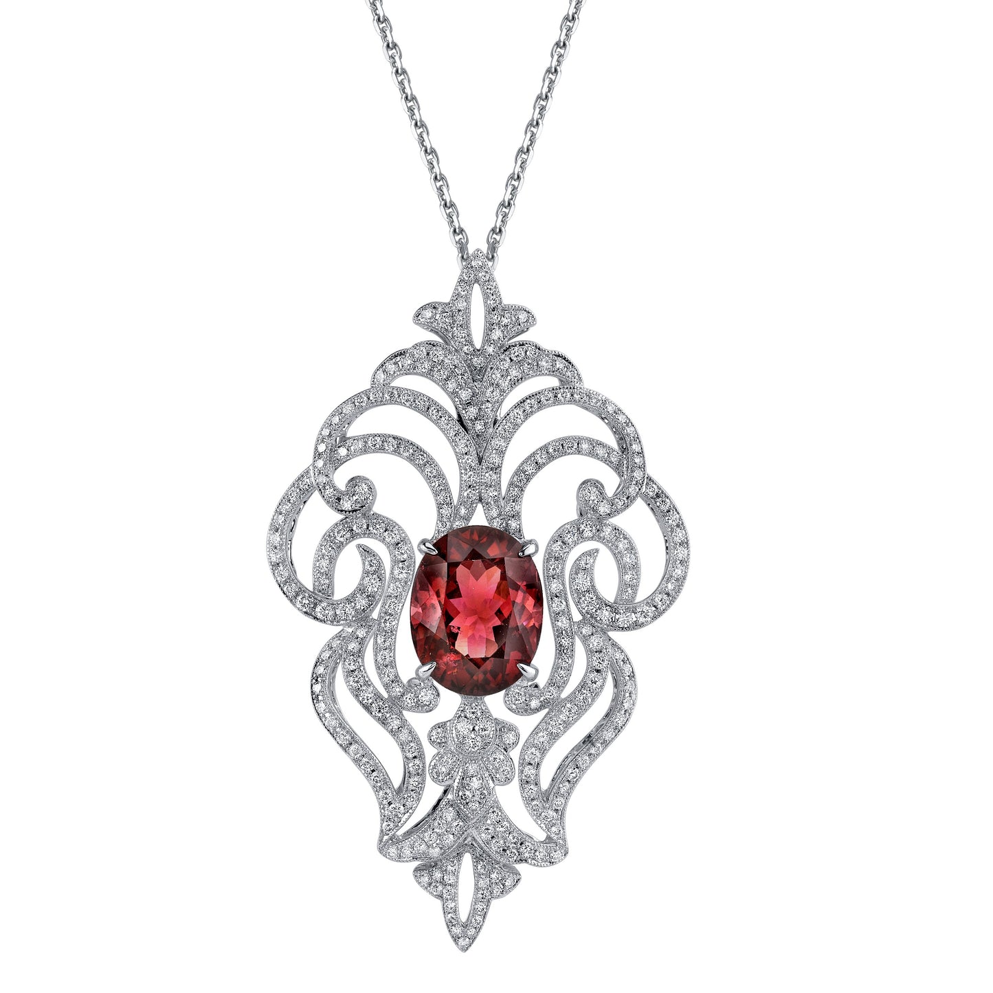 18K DIAMOND AND TOURMALINE NECKLACE