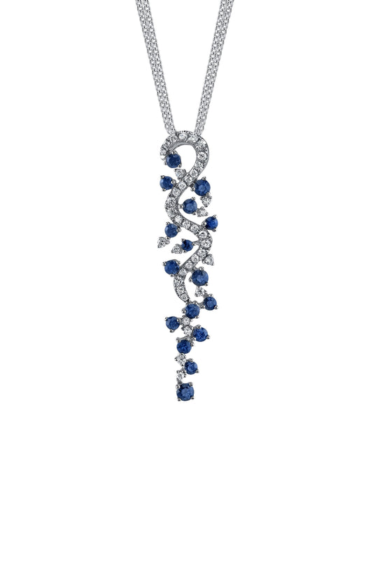 18K DIAMOND AND SAPPHIRE NECKLACE